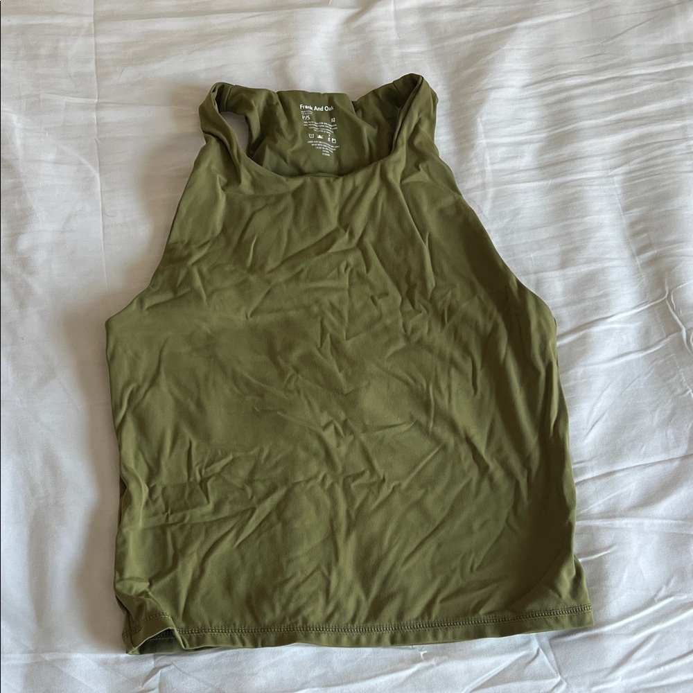 Frank & Oak Khaki Green Sports Bra Tank